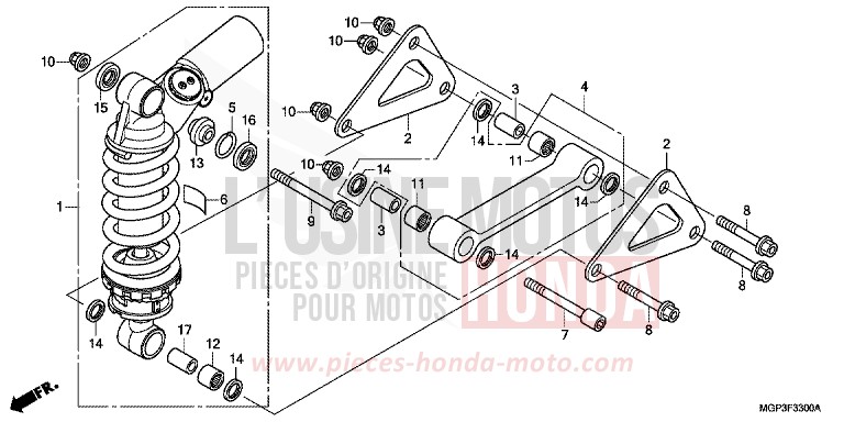 COUSSIN ARRIERE (CBR1000RR/RA) von CBR1000RR "Fireblade" GRAPHITE BLACK (NHB01BA) von 2012